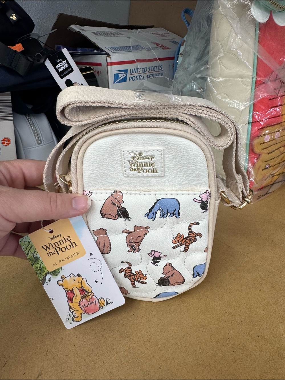 Disney Primark Winnie the Pooh Cream Crossbody with Multicolor Character Print - Picture 2 of 5
